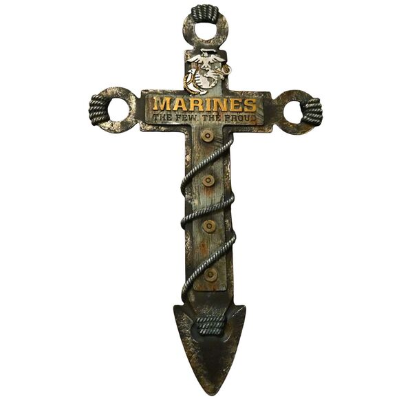 Anchor Marines 20" Large Anchor Cross Rustic The Few The Proud Western Heavy - Picture 1 of 5